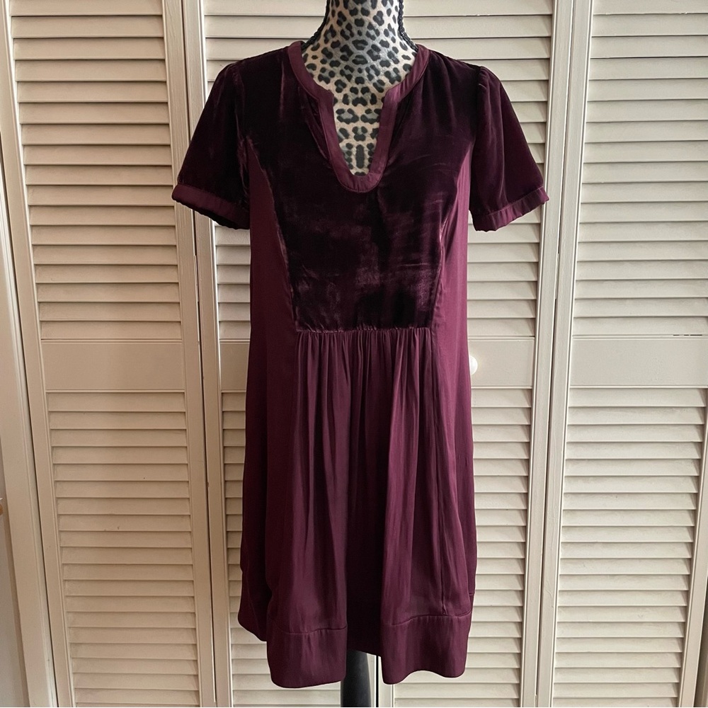 MAEVE Ingrid Plum Velvet Dress